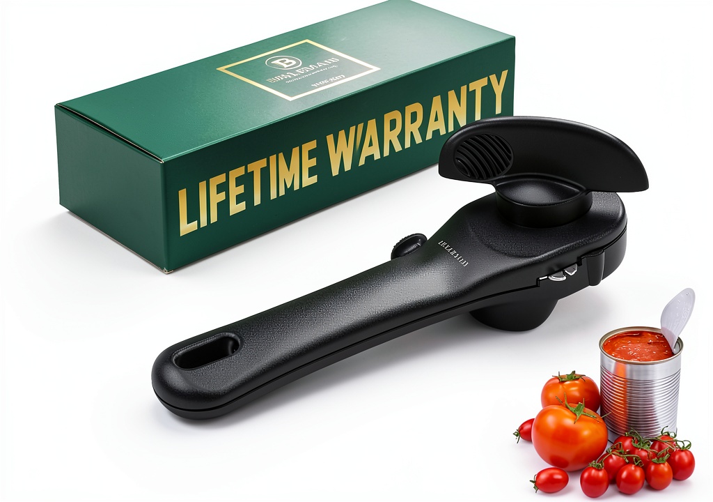 Bellemain manual can opener in use on a kitchen counter