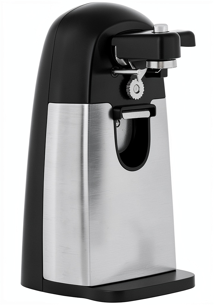 Amazon Basics electric can opener in a modern kitchen setting