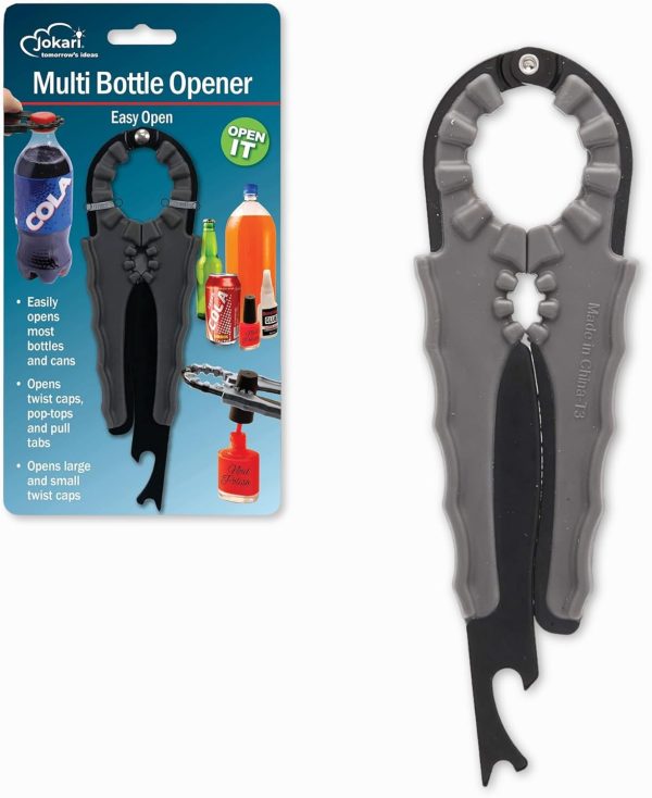 Jokari Manual Can Opener Metal Black Grip Tool-0