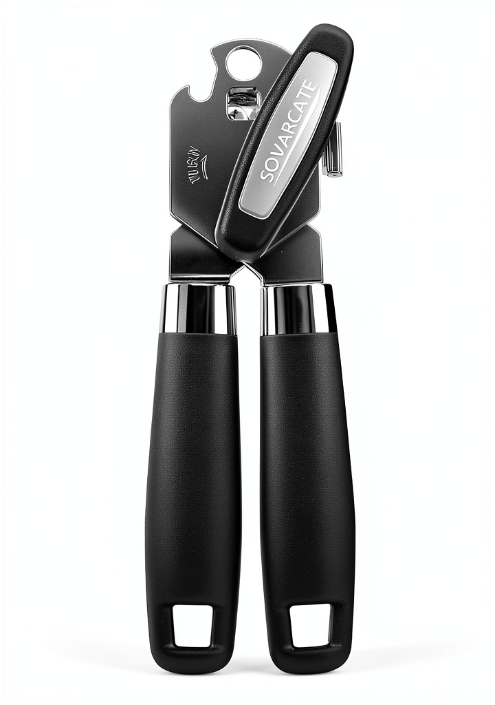 Sovarcate manual can opener being used in a modern kitchen