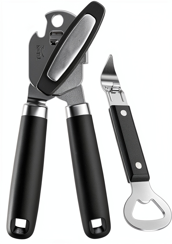 UGNEL manual can opener in use on a kitchen counter