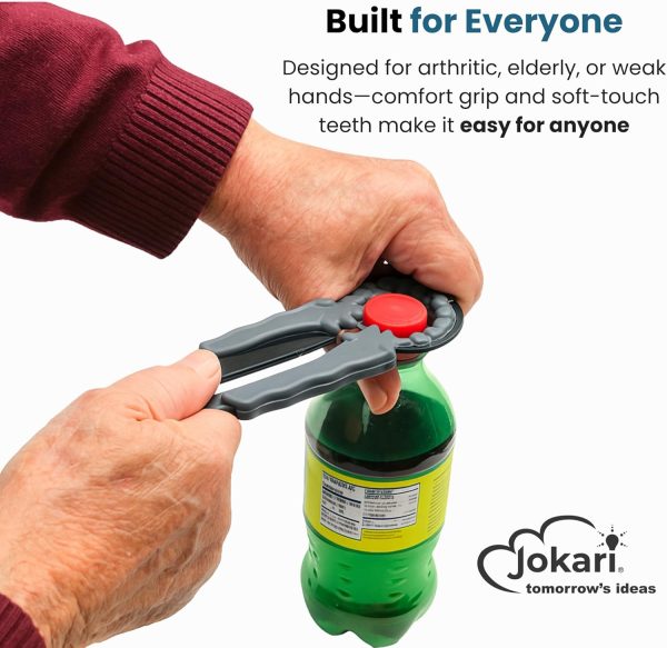 Jokari Manual Can Opener Metal Black Grip Tool-1