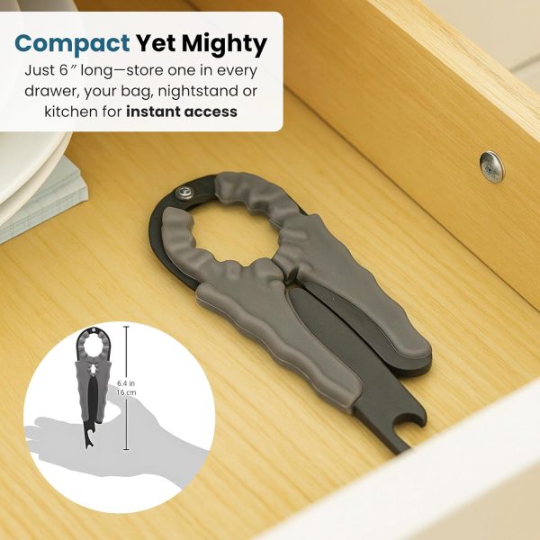 Jokari Manual Can Opener Metal Black Grip Tool-2