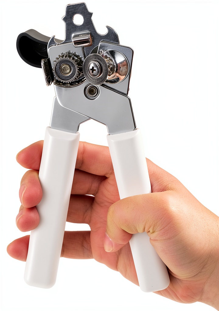 Wonforic manual can opener being used in a kitchen setting