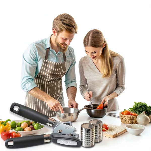 Sovarcate Manual Can Opener Stainless Steel Black-8