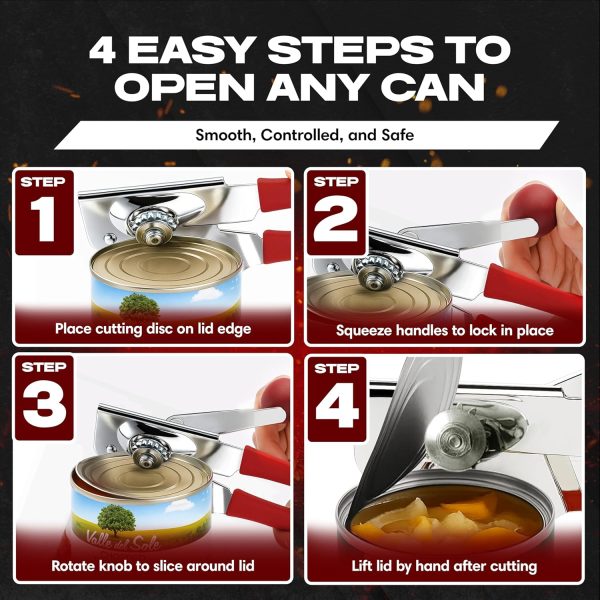 Chef Master Commercial Can Opener Heavy Duty Stainless Steel-5