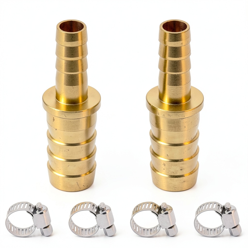 Brass barbed hose fittings by Metaland