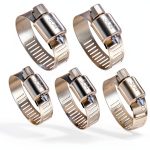 YUCDXFV Stainless Steel Hose Clamp 24PCS Worm Gear L15A Silver-0
