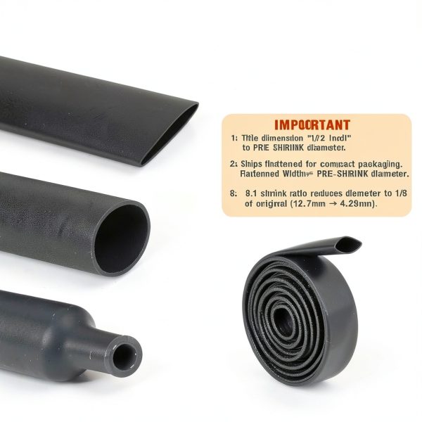 Heat Shrink Tubing Black ALLWIN YLG230080 Dual Wall 1/2‑Inch to 2‑Inch-1
