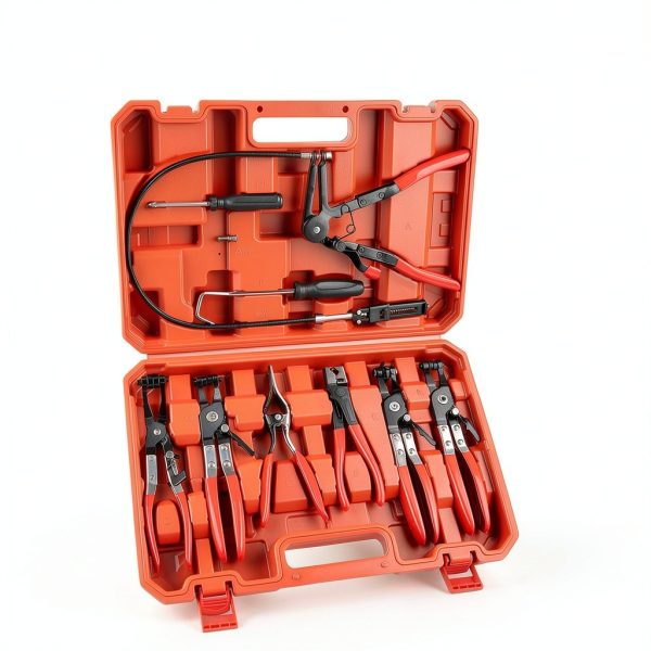 Jiouxip GSQ003 Red Hose Clamp Pliers Set 9PC Mechanical Tool Kit-7