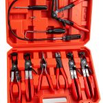 Jiouxip GSQ003 Red Hose Clamp Pliers Set 9PC Mechanical Tool Kit-0
