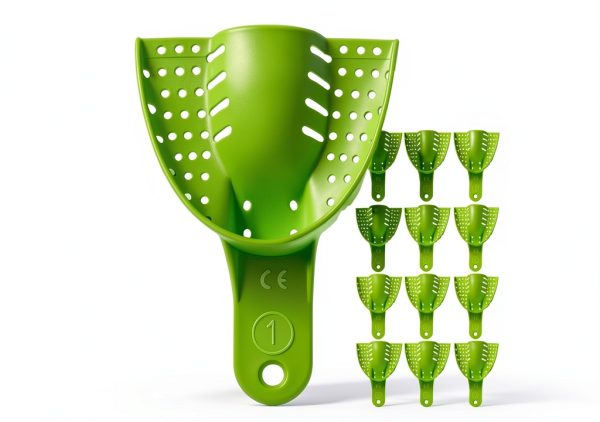LA MIERE Dental Impression Trays Large Upper, Autoclavable Perforated Impression Tray Set (Bag of 12) #1-0