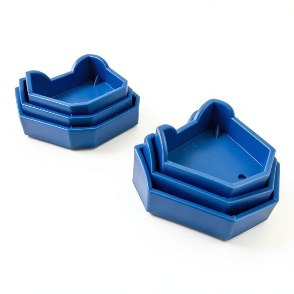 Dental Model Base Former Kit Dental Lab Model Base Set Plaster Mold Base Former Base Kit Dental Impression Trays(Blue,6 Pcs) (Blue)-5