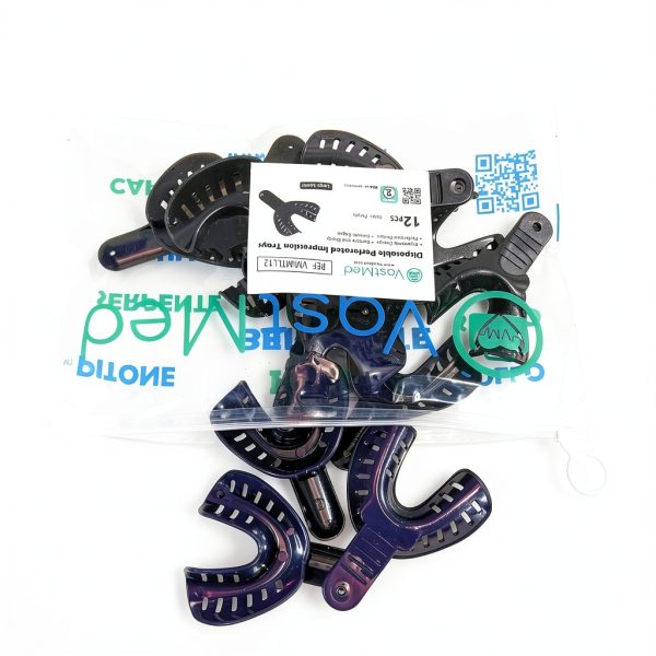 Dental Impression Tray Vastmed #2 Large Lower Purple Pack of 12-5